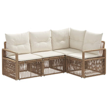 Tuinbankenset 4 pcs Beige poly rattan