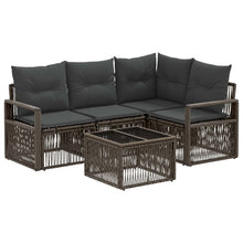 Tuinbankenset 5 pcs Grijs poly rattan