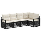 Tuinbankenset poly rattan 5 personen zwart