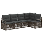 Tuinbankenset poly rattan grijs 5 personen
