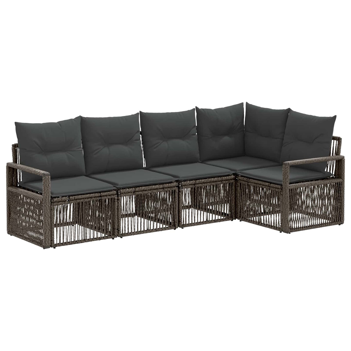 Tuinbankenset 5 pcs Grijs poly rattan