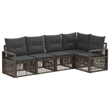 Tuinbankenset 5 pcs Grijs poly rattan