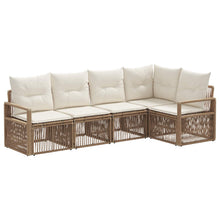 Tuinbankenset 5 pcs Beige poly rattan