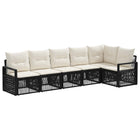 Tuinbankenset poly rattan 6-delig zwart