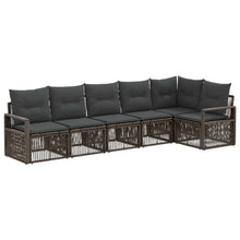Tuinbankenset 6 pcs Grijs poly rattan