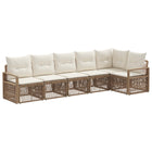 Tuinbankenset poly rattan 6 personen beige