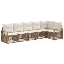 Tuinbankenset 6 pcs Beige poly rattan