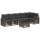 Garden bench set 7 pcs Grey poly rattan