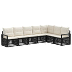 Tuinset poly rattan zwart 7-delig modulair