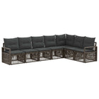 Tuinset poly rattan grijs 7-delig