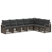 Tuinset poly rattan grijs 7-delig