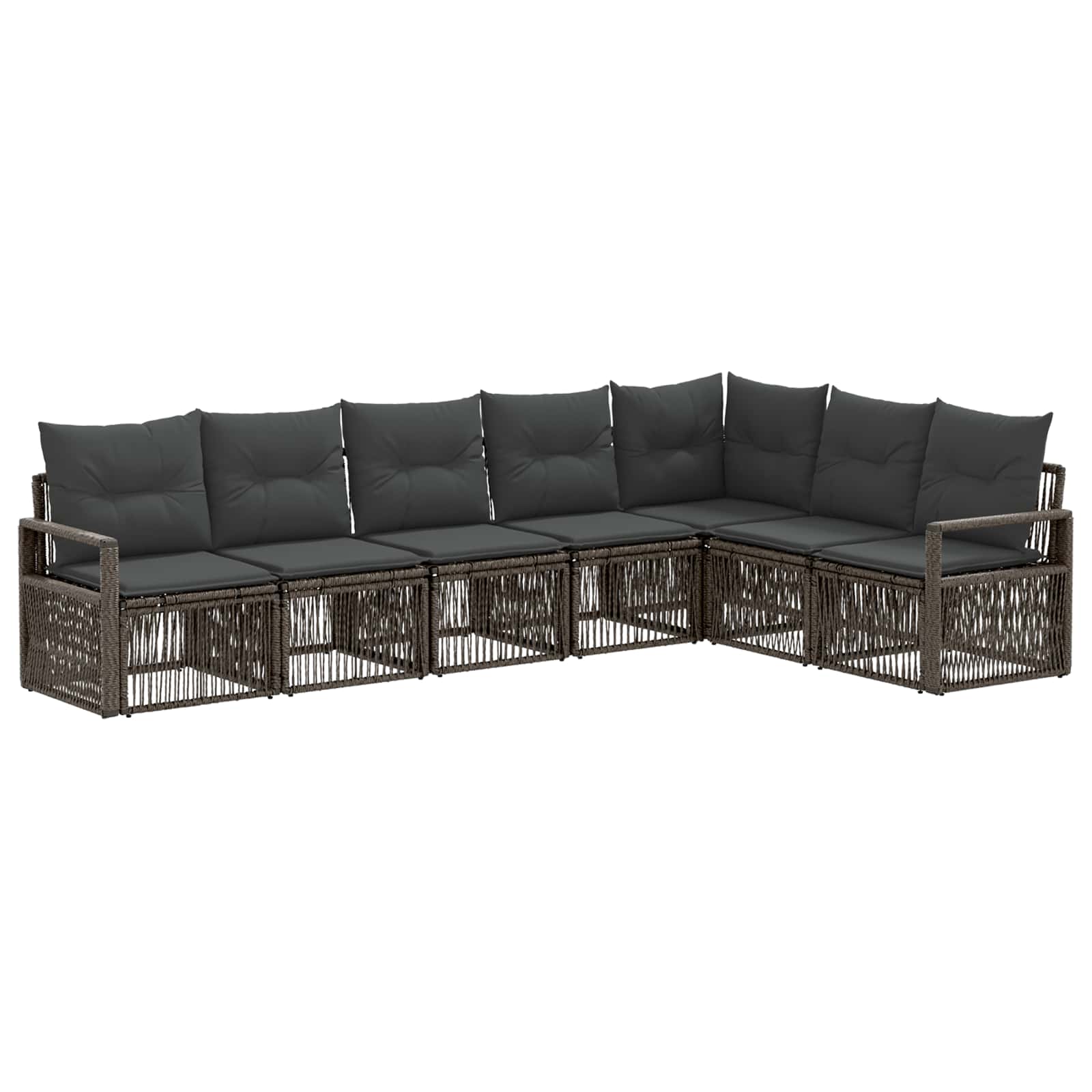 Tuinbankenset 7 pcs Grijs poly rattan