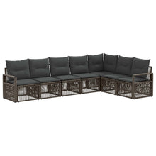 Tuinbankenset 7 pcs Grijs poly rattan