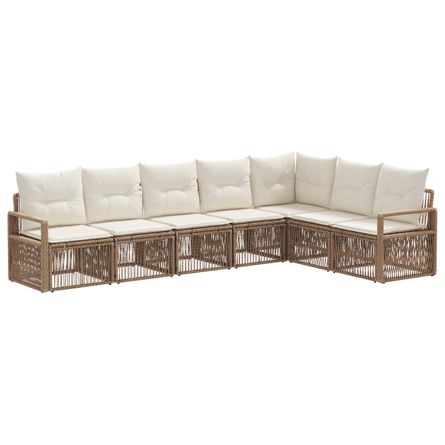 Tuinbankenset 7 pcs Beige poly rattan