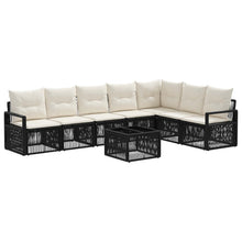 Tuinbankenset 8 pcs Zwart poly rattan