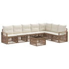 Garden bench set 8 pcs Beige poly rattan
