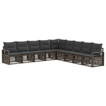 Tuinbankenset 9 pcs Grijs poly rattan