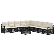 Tuinbankenset 10 pcs Zwart poly rattan