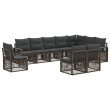 Tuinbankenset 10 pcs Grijs poly rattan