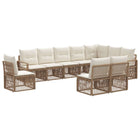 Tuinbankenset poly rattan beige 10-delig