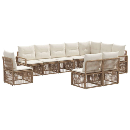 Tuinbankenset 10 pcs Beige poly rattan