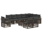 Tuinbankenset poly rattan grijs 11-delig