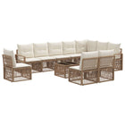 Tuinbankenset poly rattan beige 10 persoons