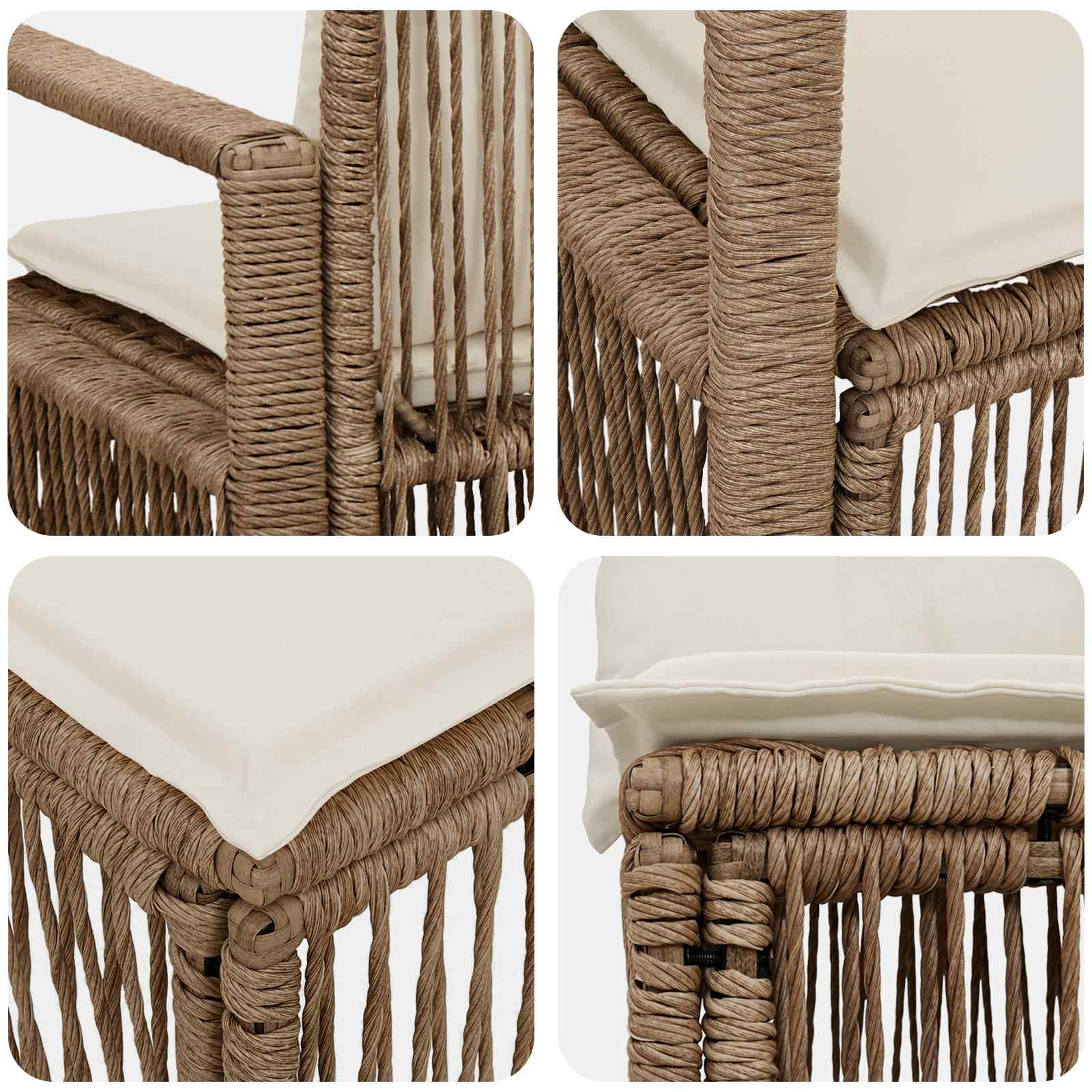 Tuinbankenset 11 pcs Beige poly rattan