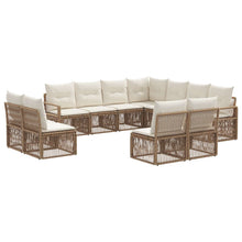 Tuinbankenset 11 pcs Beige poly rattan