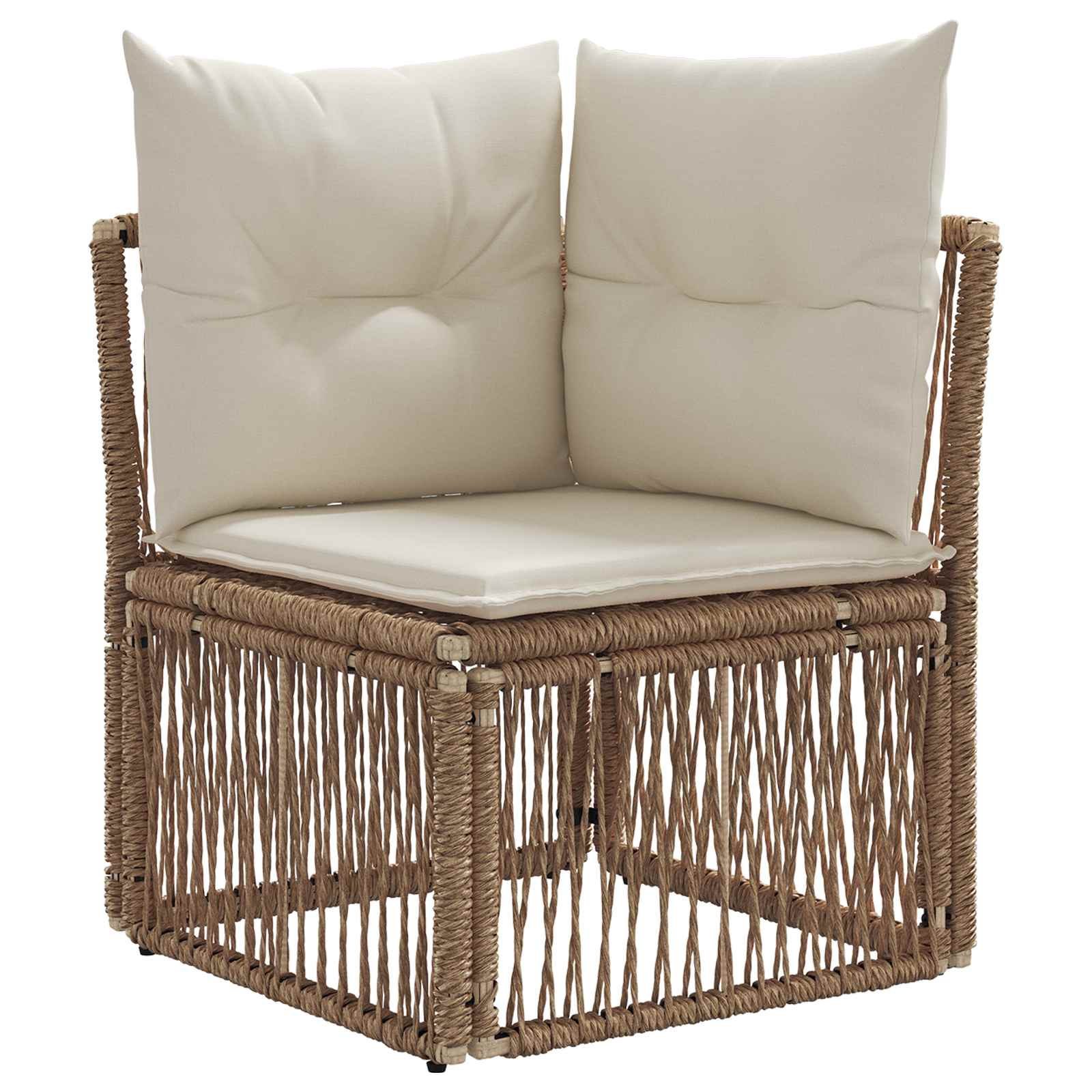 Tuinbankenset 11 pcs Beige poly rattan