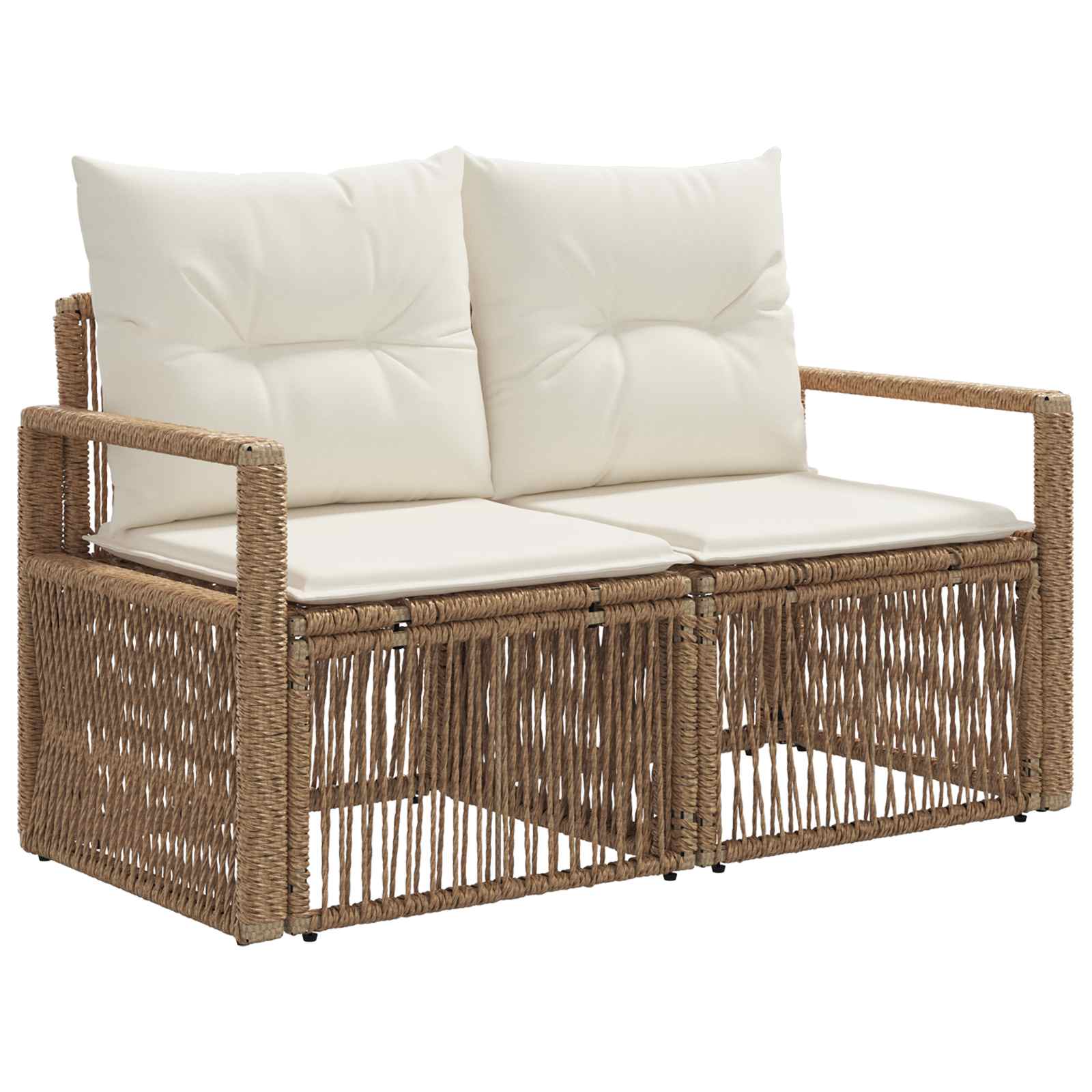 Tuinbankenset 11 pcs Beige poly rattan