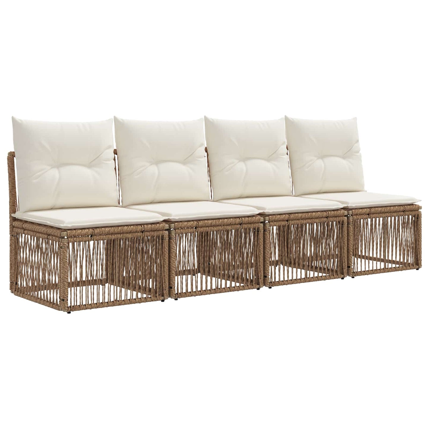 Tuinbankenset 11 pcs Beige poly rattan
