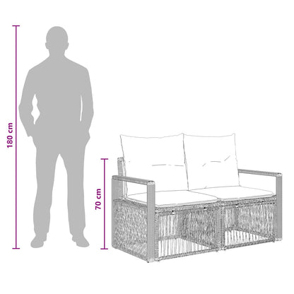 Tuinbankenset 11 pcs Beige poly rattan