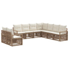 Tuinset poly rattan 9 personen beige