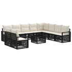 Tuinset poly rattan 11-delig zwart