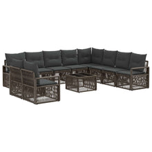 Tuinbankenset 11 pcs Grijs poly rattan