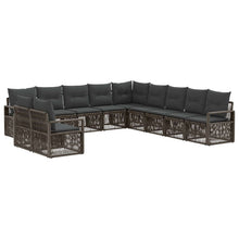 Tuinbankenset 11 pcs Grijs poly rattan