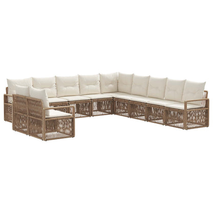 Tuinbankenset 11 pcs Beige poly rattan