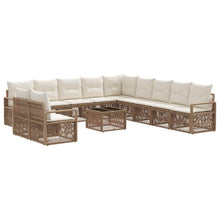Tuinbankenset 12 pcs Beige poly rattan
