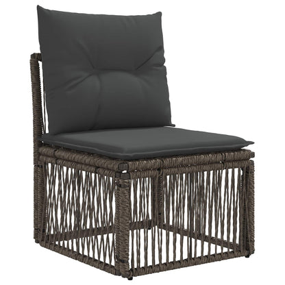 Tuinbankenset 7 st 7-Aantal zitplaatsen Grijs poly rattan