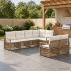 Tuinbankenset 7 st 7-Aantal zitplaatsen Beige poly rattan