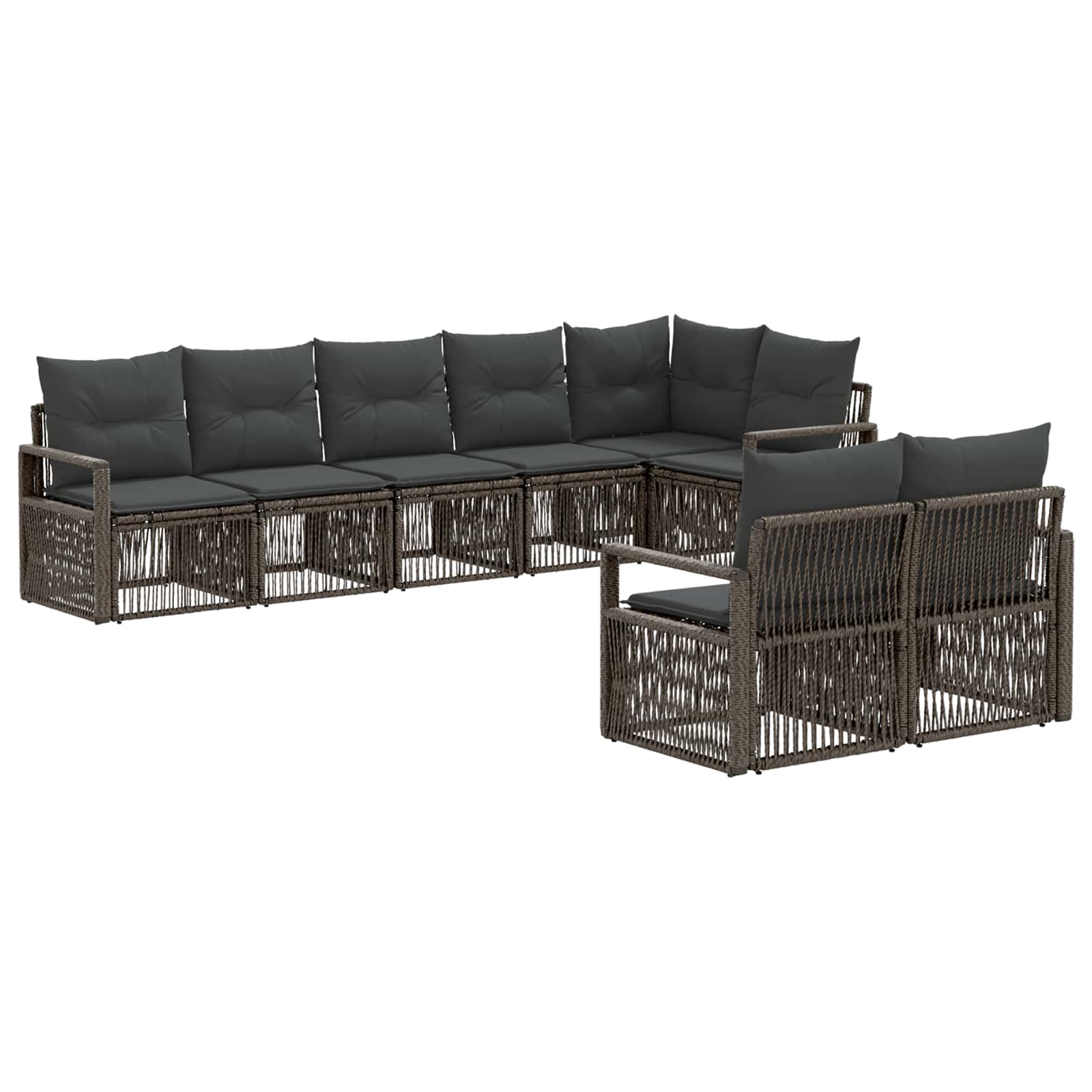 Tuinbankenset 8 pcs Grijs poly rattan