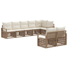 Tuinbankenset poly rattan beige 8 personen