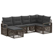 Tuinbankenset 6 pcs Grijs poly rattan