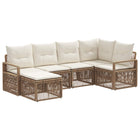 Tuinbankenset poly rattan 6-delig beige