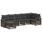 Tuinbankenset poly rattan grijs 7-delig