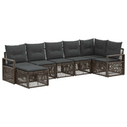 Tuinbankenset poly rattan grijs 7-delig