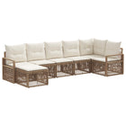 Tuinbankenset 7-persoons poly rattan beige
