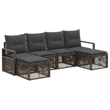 Tuinbankenset 6 pcs Grijs poly rattan