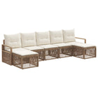 Tuinbankenset 7-delig poly rattan beige
